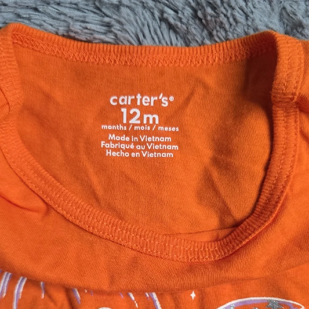 Carter's Girl's Orange&black Halloween‎ Outfit Size 12 Months NWT